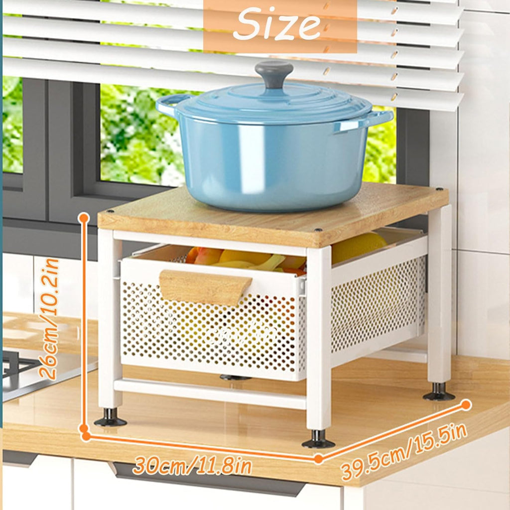 Under Sink Organizer Drawers with Pull Out Cabinets Shelf Multi functional Countertop Storage Rack with Sliding Storage Drawer for Bathroom and Kitchen White Houseware Storage Basket