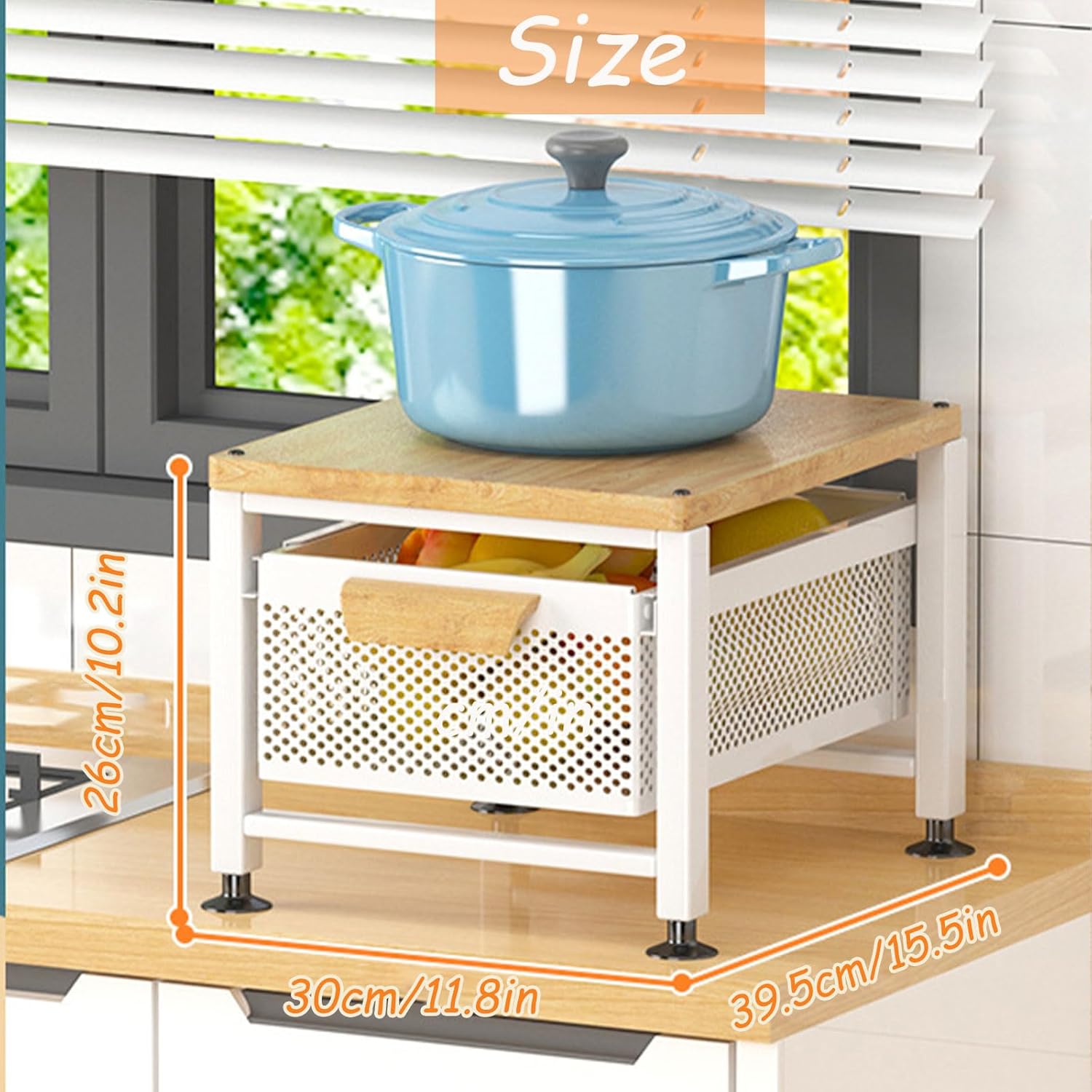 Under Sink Organizer Drawers with Pull Out Cabinets Shelf Multi functional Countertop Storage Rack with Sliding Storage Drawer for Bathroom and Kitchen White Houseware Storage Basket